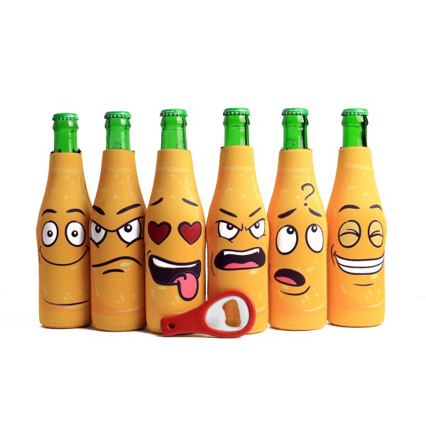 6 pack funny quotes & cartoon, Bottle Sleeve Covers, Yellow - Item #6B-YFC - Image 16
