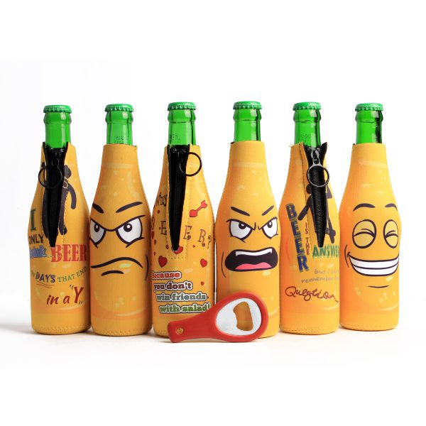 6 pack funny quotes & cartoon, Bottle Sleeve Covers, Yellow - Item #6B-YFC - Image 14