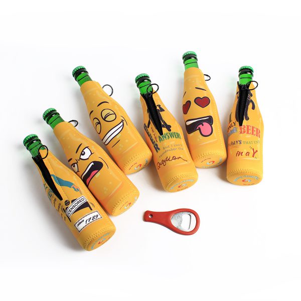 6 pack funny quotes & cartoon, Bottle Sleeve Covers, Yellow - Item #6B-YFC - Image 15